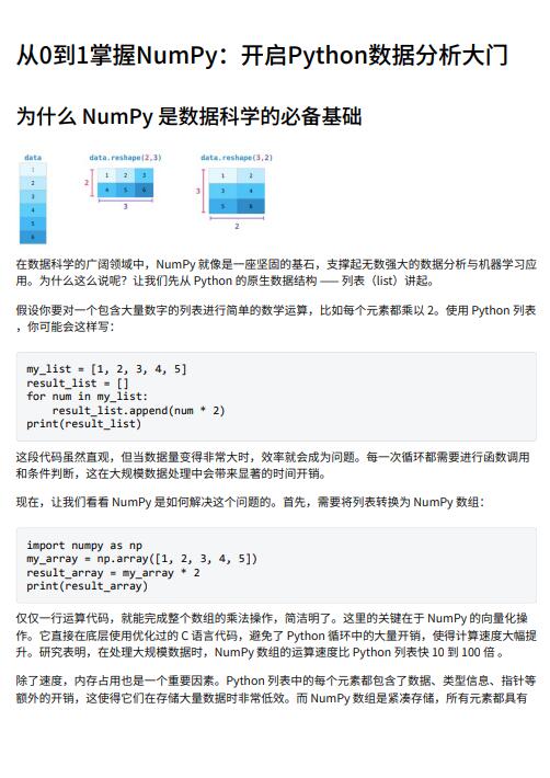 數據科學NumPy基礎與應用詳解：從入門到實踐的全方位解析 PDF 下載 圖1